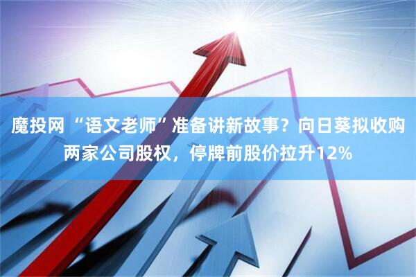 魔投网 “语文老师”准备讲新故事？向日葵拟收购两家公司股权，停牌前股价拉升12%