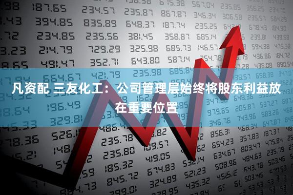 凡资配 三友化工：公司管理层始终将股东利益放在重要位置